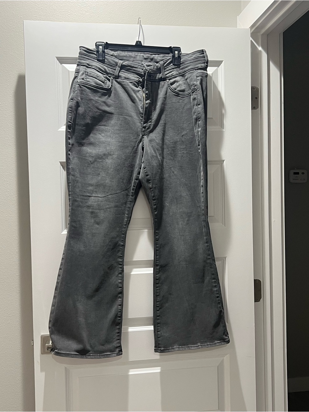 NYDJ Women's Gray Flare Jeans - Subtle Washed Finish
